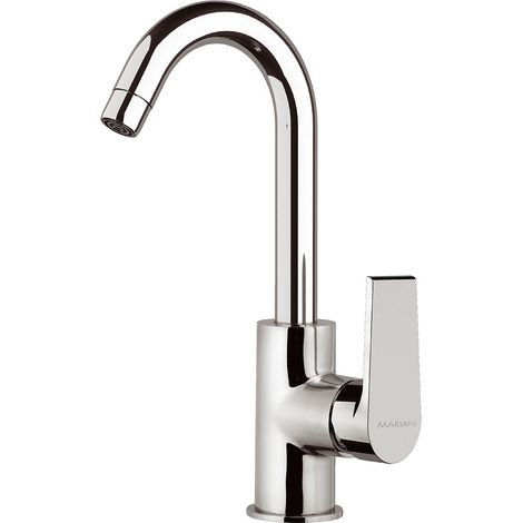 Rubinetto Miscelatore Monocomando Alto Girevole Lavabo in Ottone Mariani Artic Cromato (1/2)