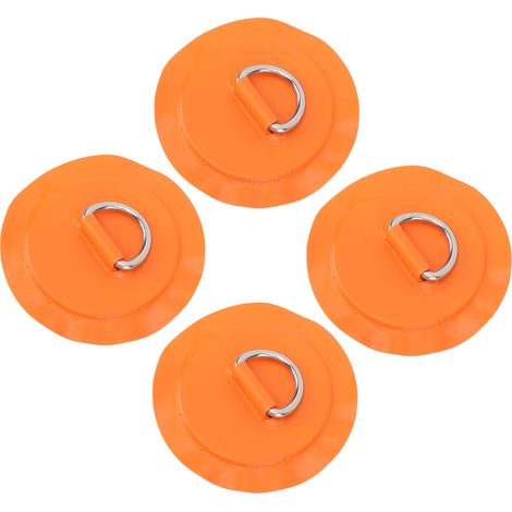 Patch rond léger en PVC avec anneau en D pour bateau gonflable, planche de surf ou stand up paddle (4 pièces, orange) (1/5)