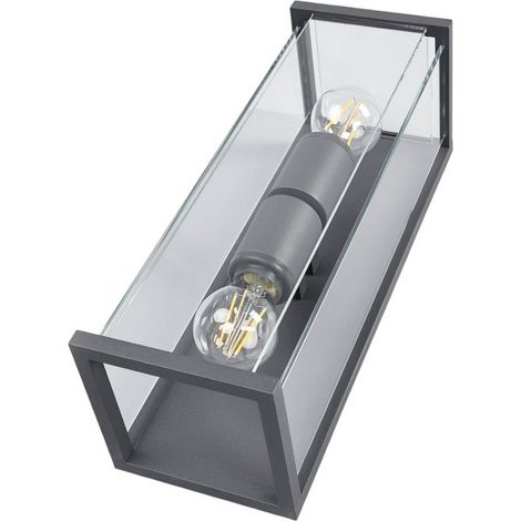 Lucande Lámpara de pared exterior 'Annalea' en Negro Aluminio