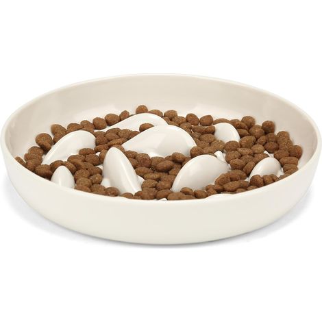 Melamine Cat Bowl Anti Glutton Round, White (1/5)