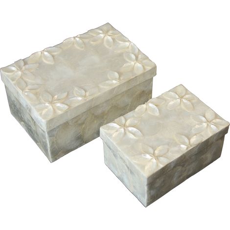 Spiel der 2 Rektalkisten Blumenblüten natürliche Erleichterung 21X14x10+16x11x8cmpour Alle Stile, um dem Haus eine Note zu verleihen