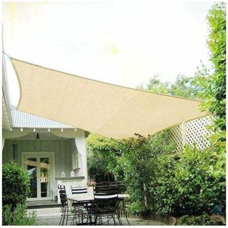 Voile d'Ombrage Rectangulaire 2x5m Toile d Ombrage Voile de Soleil Imperméable Respirant Protection des Rayons UV pour Camping Terrasse Jardin Balcon Extérieur Piscine,beige (1/5)