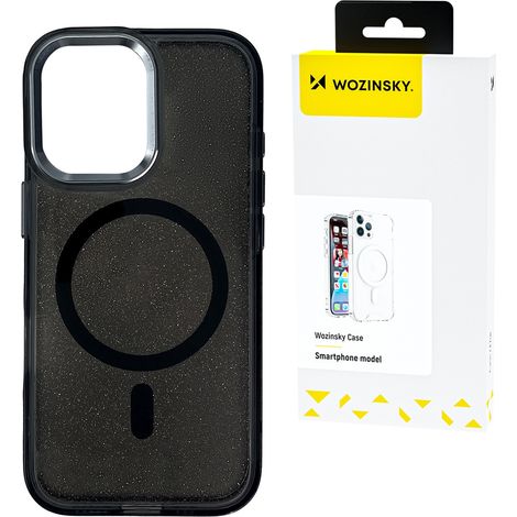 Funda protectora MagSafe para Samsung Galaxy S25 Ultra - Negra con purpurina