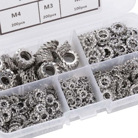 Kit de 700 rondelles dentées externes en acier inoxydable 304, format M3-M8 (1/5)