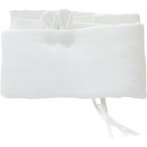 Tour de lit bébé 200 cm – Coussin rembourré en coton 100% – Oreilles de lapin mignon – Antiallergique et facile à nettoyer (1/4)