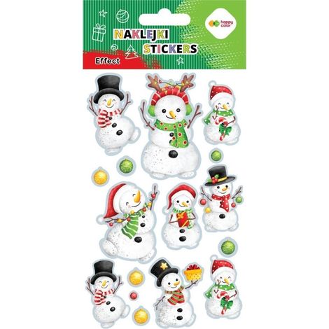 Schneemann-Aufkleber 10x20cm fröhliche Farben