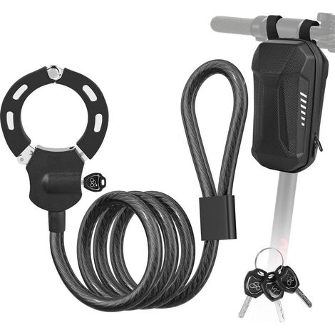 E-Scooter Schloss mit Silikonschutz, Diebstahlschutz Handschellenschloss mit Schlüssel und Tasche