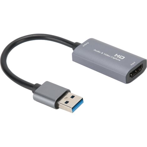 Carte d'acquisition HDMI vers USB 2.0 4K/1080p haute définition pour l'enregistrement audio et vidéo (gris) (1/5)