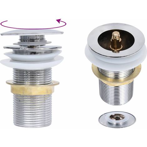 vidaXL Desagüe empuje sin función desbordamiento cromado 6,4x6,4x9,1cm (1/5)