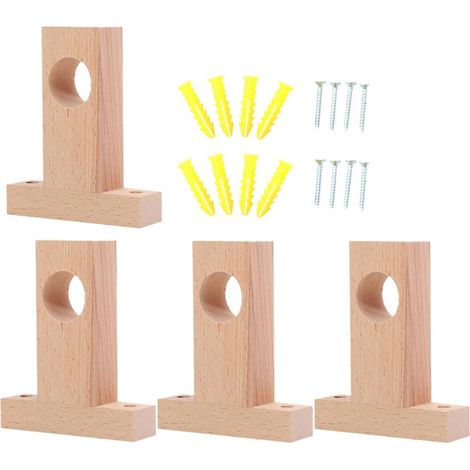 Support Tringle À Rideaux - Métal Robuste - Pour Tringles Jusqu'à 28 mm - Installation Murale ou Plafond - 4 Pièces