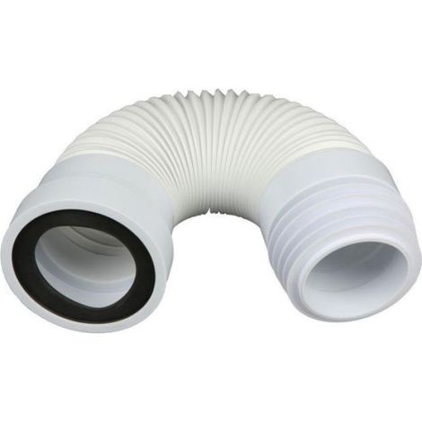 Raccord WC Harmonica - Mémoire De Forme - Longueur Réglable 240-540 Mm - Entrée 90-110 Mm Sortie 110 Mm - Blanc - 1 Pièce