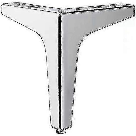 Pieds de meubles en métal poli, compatibles avec canapés, tables et armoires - ensemble de 4 pièces, pieds argentés plaqués jaune, 10 cm. (1/5)