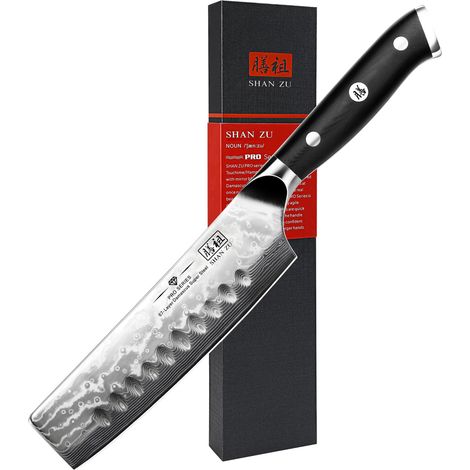 Couteau Nakiri Damas 16,5cm, Couteau de Cuisine à Légumes (1/5)