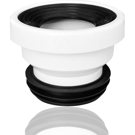 Tubo di collegamento per WC - Raccordo di scarico - Collegamento sanitario - Offset regolabile - 13,9 cm - Bianco (1/5)