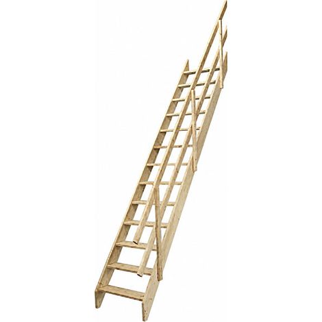 Scala per soppalco con corrimano a destra - Altezza massima soffitto 2.90 m - MSU-MCD (1/5)