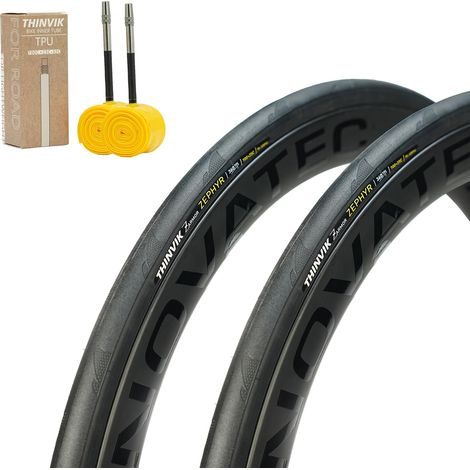 Pneus Vélo Route 700x25c/28c (622-25/28) Paire / +2 Chambres TPU (1/5)