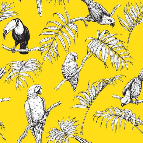 Tela decorativa para exteriores Oxford - motivo de loros y tucanes I DR085 (1/5)