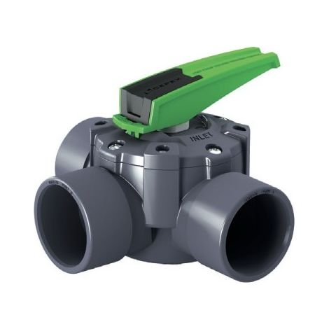 Vanne PVC 3 voies manuelle Ø 63-75 mm (1/2)