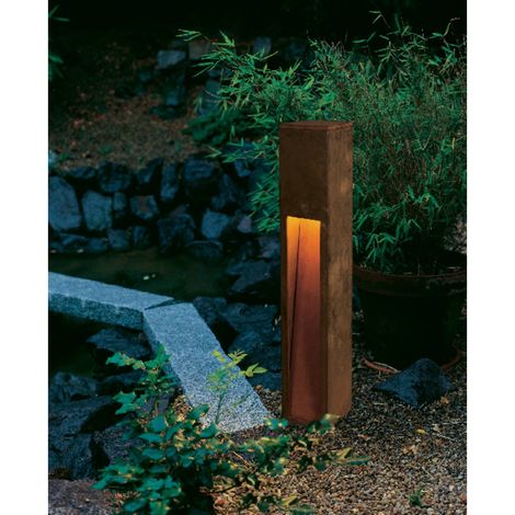 [NEUWERTIG] B-Ware Slv Außenstandleuchte Lampe Slot 80 Energiesparlampe E27 11 W Eisen Gerostet66