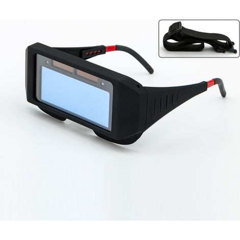Lunettes de soudage à obscurcissement automatique, champ de vision clair et ergonomique, protection oculaire avec élastique (1/5)