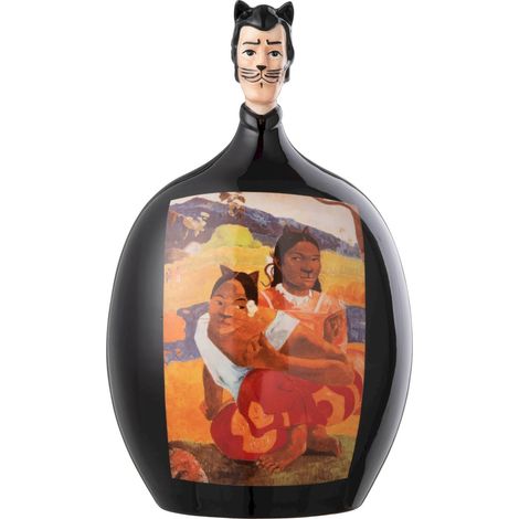 Figurine chat inspirée peinture - noir multicolore (1/3)