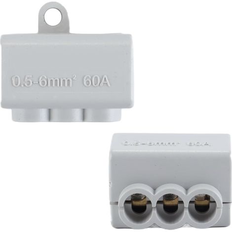 Lot De 6 Connecteurs De Fils 1 Entrée 3 Sorties, Bornier De Câblage Rapide, Coque Ignifuge 60 A 400 V, Fixation À Double Vis Pour Interrupteur (1/5)