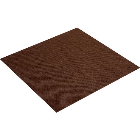 Dalles de moquette marron foncé 610x610mm, 20 pièces de tapis carrés auto-adhésifs pour un sol de bureau à faire soi-même (1/5)