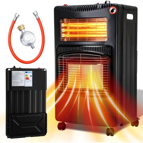 Wolketon 2-in-1 Gas- & Elektroheizung 4200W/1200W, Keramik & Quarz, 3 Gasstufen, ODS, 4 Rollen (1/5)
