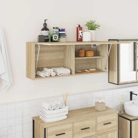 Bad-Wandschrank Sonoma-Eiche 100x25x40 cm Holzwerkstoff