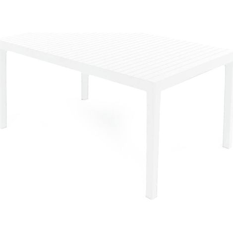 Dmora - Tavolo da esterno Maratea, Tavolo rettangolare da pranzo, Tavolo da giardino multiuso, 100% Made in Italy, 150x90h72 Cm, Bianco, con imballo rinforzato