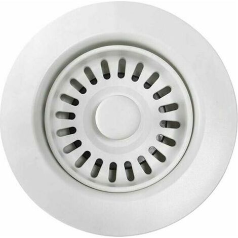 Bonde d'évier de cuisine en polymère blanc – Filtre à panier amovible – Pour vidange de 4,5 cm (1/4)