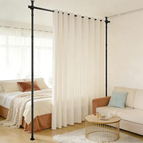Tringle à Rideaux sans Percage, paravent Interieur ou Tringle Rideau Extensible sans Percage - Brise-Vue pour Salon, Chambre à Coucher ou Bureau (1/5)