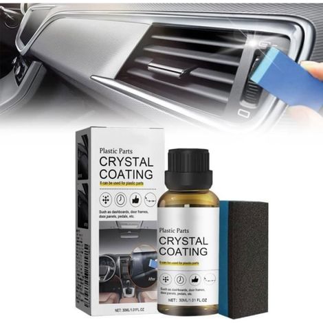 Nettoyant Plastique Voiture Interieur,Crème de réparation de rayures,Revêtement Cristal Pour Pièces en Plastique Polish en BAUME (1/4)