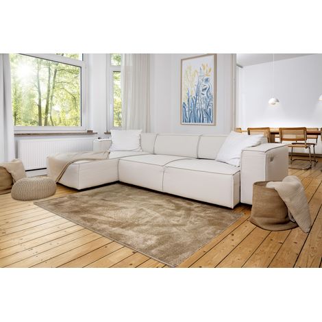 ASTRA Tapis «Sam» Uni Beige 160x230 cm très grand tapis à poils courts doux (1/4)
