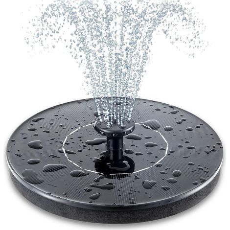 Fontaine solaire pour bain d'oiseaux avec pompe, 6 buses, autoportante et flottante.