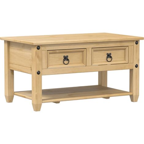 Couchtisch mit Schubladen Corona 85x50x45 cm aus Massivholz