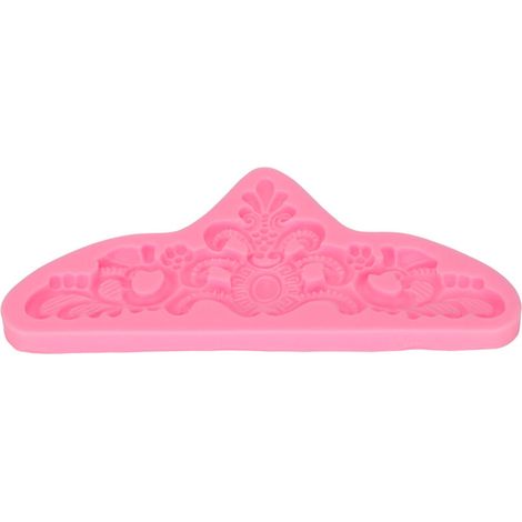 Silicone mold with pink embossed pattern - Easy release for cake making (1/4)