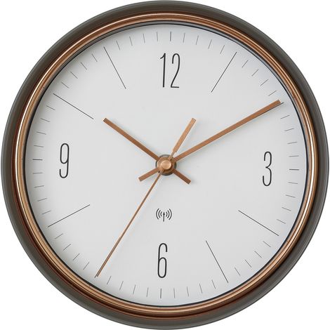 TFA Dostmann 60.3547.10 Funk Wanduhr 22.3 cm x 70 mm Grau, Kupfer