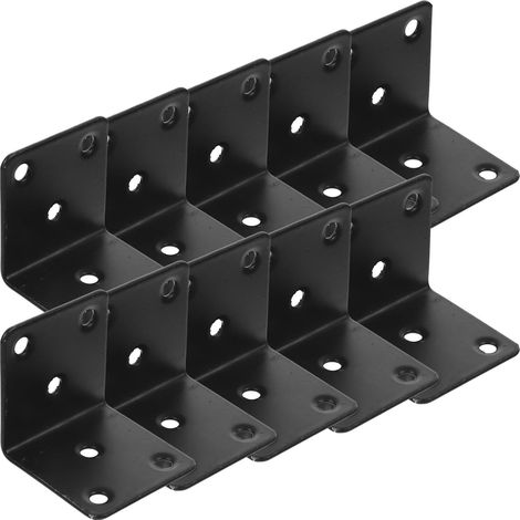Lot de 10 équerres d angle droite en fer noir pour étagères (1/5)