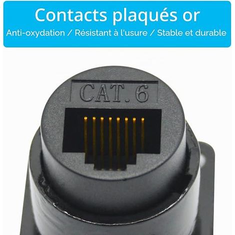 RJ45 Panel Mount Connector D-Type RJ45 Cat6 Female by Female Plug with Screws Ethernet Network Adapter (1/4)