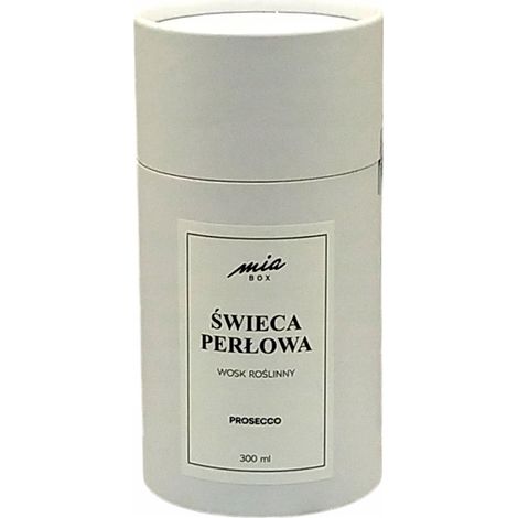 Perlenkerze 300 ml, Pflanzenwachs, Weiß, Prosecco