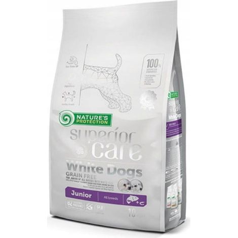 NATURE'S PROTECTION Superior Care White Dogs Junior Saumon sans céréales - croquettes pour chiots - 10 kg