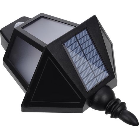 Applique Murale Solaire Extérieure Détecteur de Mouvement Lampe Solaire Décorative Noire à LED Forme Flamme Lumière Chaude pour Jardin Cour et Couloir Étanche et Économe en (1/5)