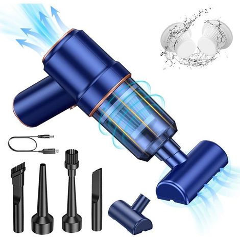 1 aspirateur à main sans fil, puissant 120 W, avec filtre HEPA lavable, LED intégrée, pour voiture, clavier et électronique