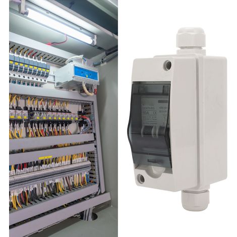 Disjoncteur photovoltaïque double alimentation BAOYI 10 A pour panneaux solaires, disjoncteur miniature IP65 pour boîtes de distribution, boîtier de disjoncteur miniature extérieur avec rail DIN (1/5)