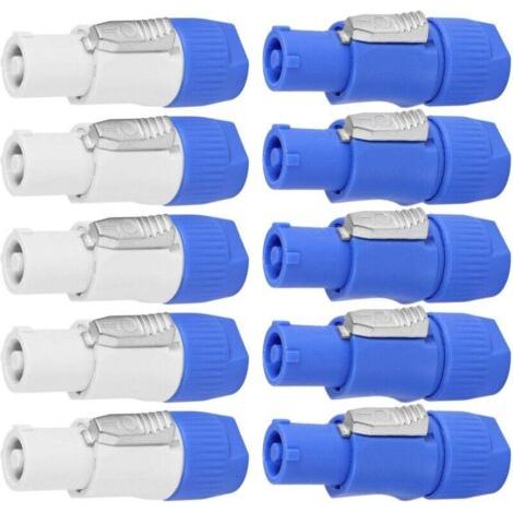 Connecteur mâle Nac3Fca à 3 broches, alimentation 20 A, 250 V CA, bicolore bleu et blanc, 10 pièces/lot (1/3)