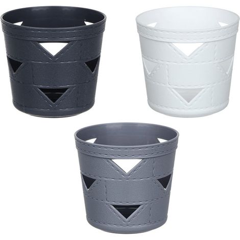 Cleafe - Set 3pz Cesto Cestino Portaoggetti Organizzatore Tondo 10x10x9cm Assortiti 10711 - (1/5)