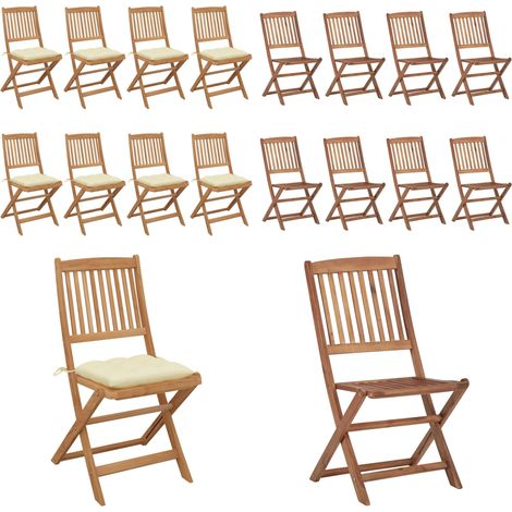 Klappbare Gartenstühle 8 Stk. mit Kissen Massivholz Akazie - Gartenstühle - Klappstühle - Holzstühle - Esszimmerstühle - Outdoor Möbel - Home & Living (1/5)