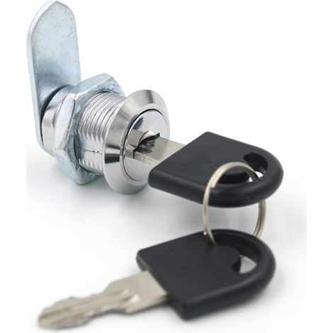 Serrure multifonction pour porte d'armoire Kam Furniture 2 clés - 20 verrous, serrure à visser pour boîte aux lettres de 20 mm.