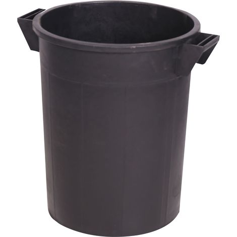 Bidone in plastica per spazzatura con manici Nero - 50 Lt. - Ø41 cm. - H49 cm.